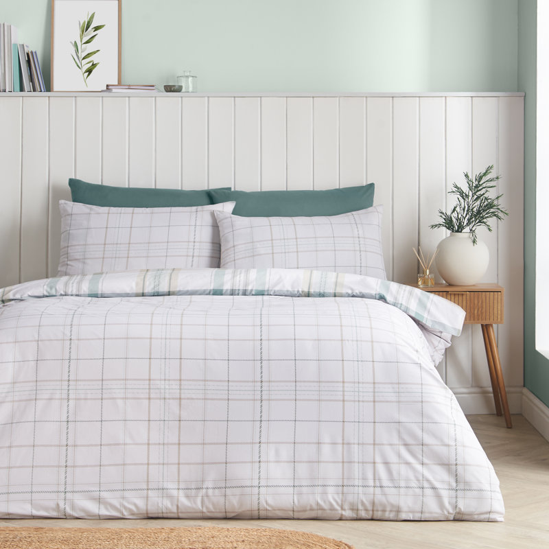 Cartmel Check Reversible Duvet Cover Set, Double