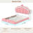 Floating Cloud Crown Velvet Bed with Headboard Storage, LED Light & Built-in Charging Outlet-365814531-365755970