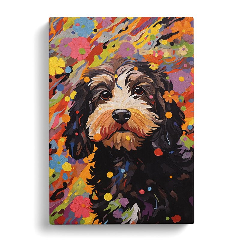 Cockapoo Modern - Wrapped Canvas Print, 60cm H x 40cm W x 3cm D