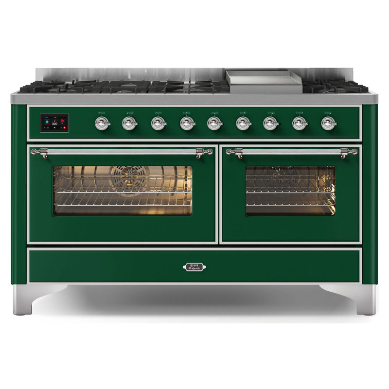 Majestic II 60" 5.02 cu. ft. Freestanding Dual Fuel Range with Griddle, Liquid Propane, Matte Graphite/Copper
