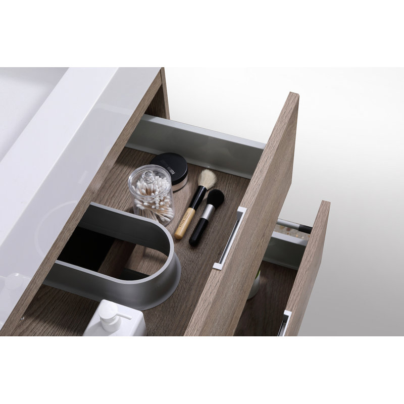 Parsonage Single Bathroom Vanity with Acrylic Top, Butternut