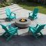 Ensemble de 4 fauteuils de jardin en PEHD pliant à texture bois avec porte-gobelet