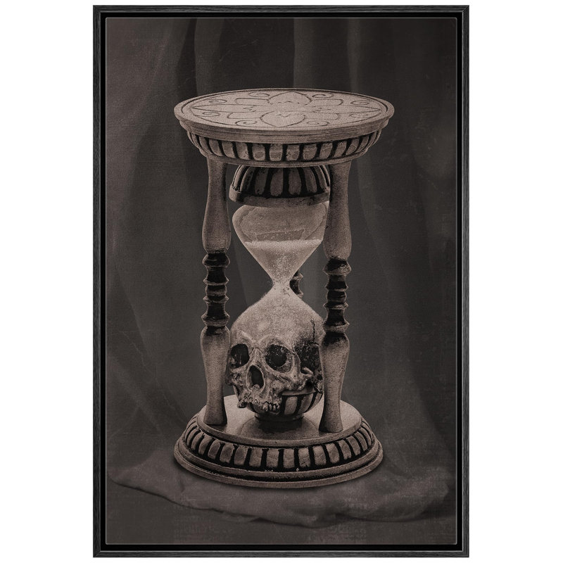 Squelette sous le tabouret, H 24 po x l 16 po, Cadre flottant noir