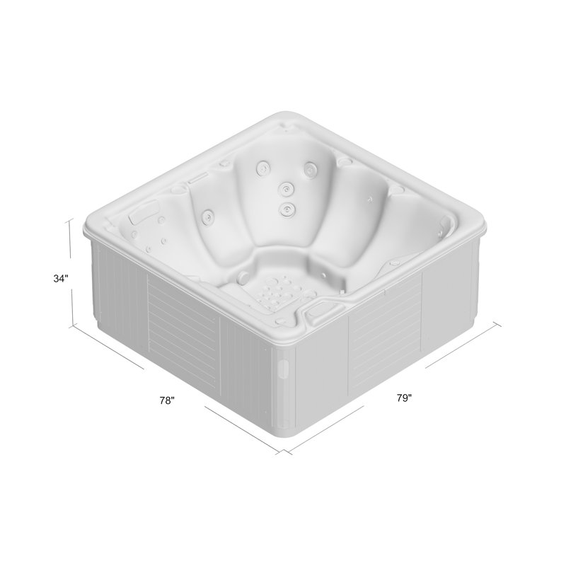 Cyanna Valley Spas Supreme pnpX 6 - Person 21 - Jet Square Plug and Play Hot Tub, Silver, Taupe
