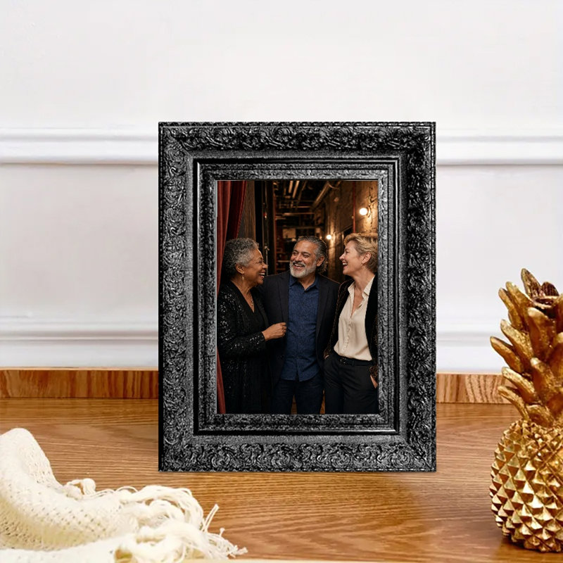 Black 1PC 5" x 7" Ornate Picture Frame with Horizontal or Vertical Display