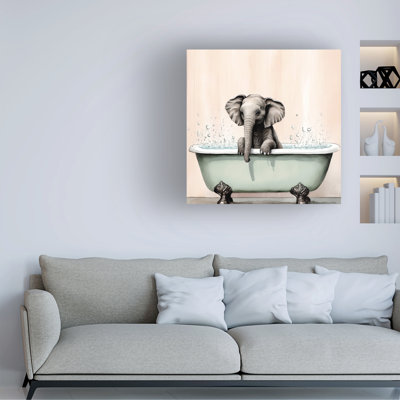 «Animals Bathtime 17», peinture sur toile
