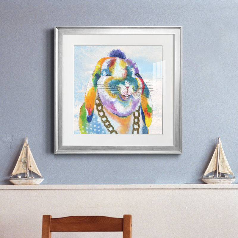 Petites choses - peinture encadrée, H 22,5 po x l 22,5 po x P 1,5 po, Encadrement argenté