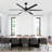 84" Modern Industrial Black Commercial HVLS Ceiling Fan with Foldable LED Lights and Remote Control, 6-Speed Reversible DC Motor, Timer, 6 Extra Large Aluminum Blades, 10"&24" Downrods Included-1390103996
