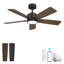 Ventilateur de plafond intelligent avec pales réversibles, télécommande et contrôle d'application, lumière DEL et moteur à courant continu-1142233153-1142233154