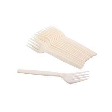 White Disposable Plastic Cutlery Set - 100 Spoons, 100 Forks and 100 Knives