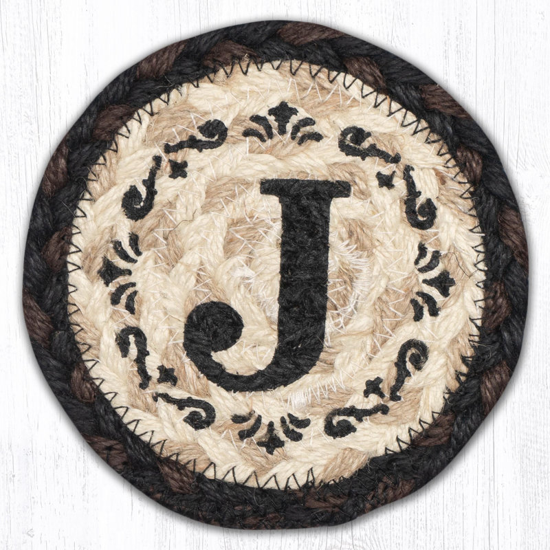  Monogramme en jute tressé style rustique rustique, H 5 po au pochoir personnalisé