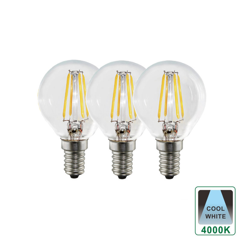 4.5W E14 Dimmable LED 4000K Golf Light Bulb Clear (Set Of 3)