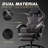 Gaming Chair with Footrest, Big and Tall Gaming Chair for Heavy People, Gamer Chair for Adult with Massage, PU Ergonomic Gaming Chair with headrest, Computer Game Chair for 300lbs, Black-2124669853