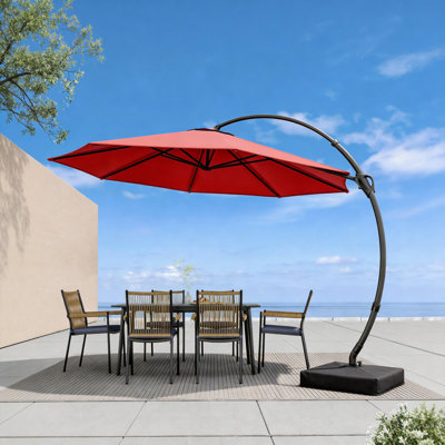 Kristy Aluminum Cantilever Umbrella with Base Included