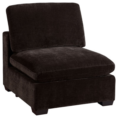 Trayce Upholstered Armless Chair Dark Chocolate