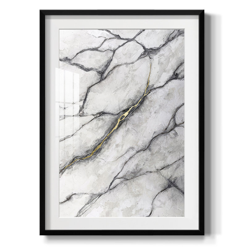 Marbre blanc II - impression encadrée, Noir, H 28,5 po x l 20,5 po
