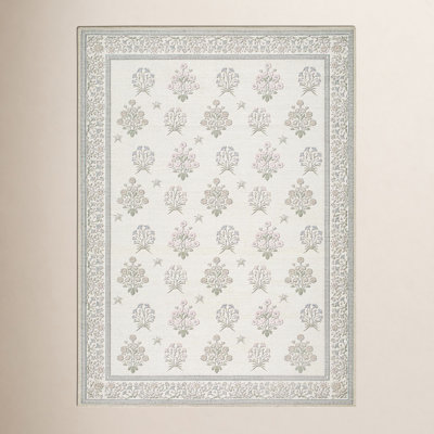 Machine Washable Floral Area Rug