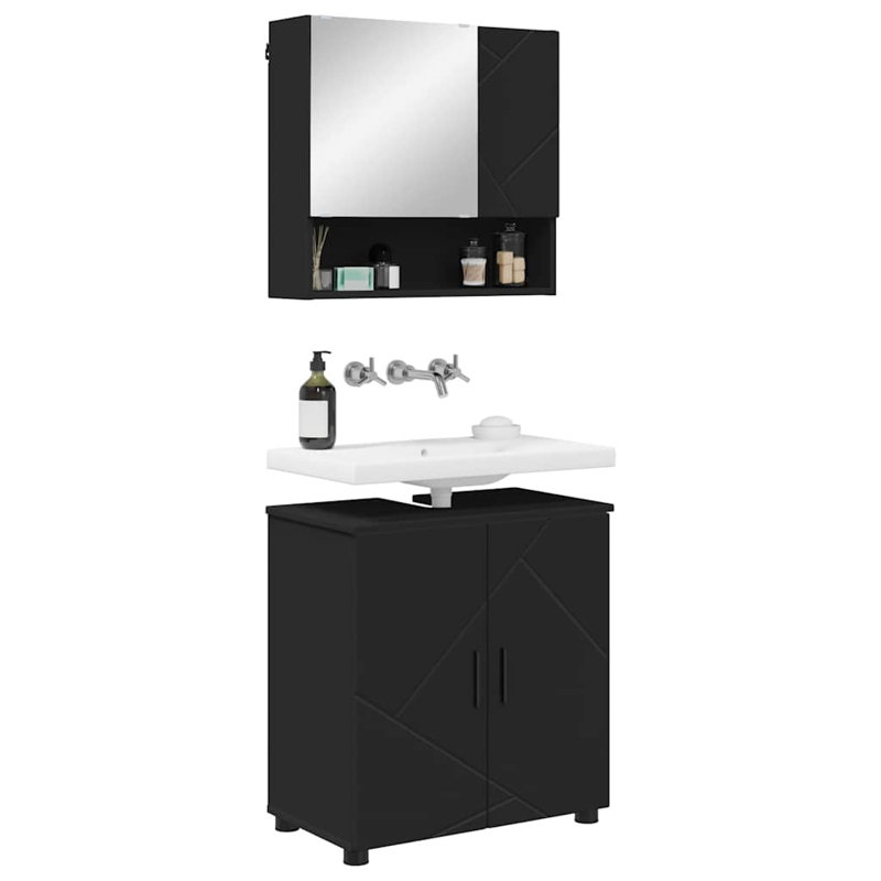 Vanity & Mirror Set, Black