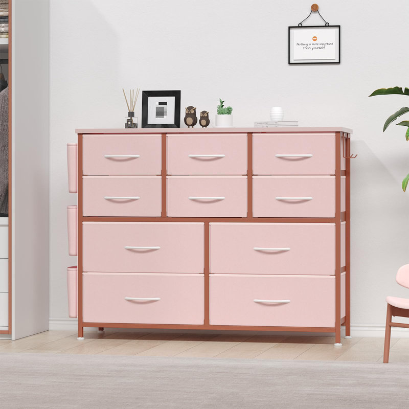 Commode 10 tiroirs pour chambre à coucher, Rose