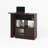 Modern Bar Cabinet With Rotating Top, Counter Height Dining Cabinet With 6 Storage Space And 2 Ribbed Glass Door For Kitchen, The Rotating Top With 3 Storage Shelves Dining Room, Living Room