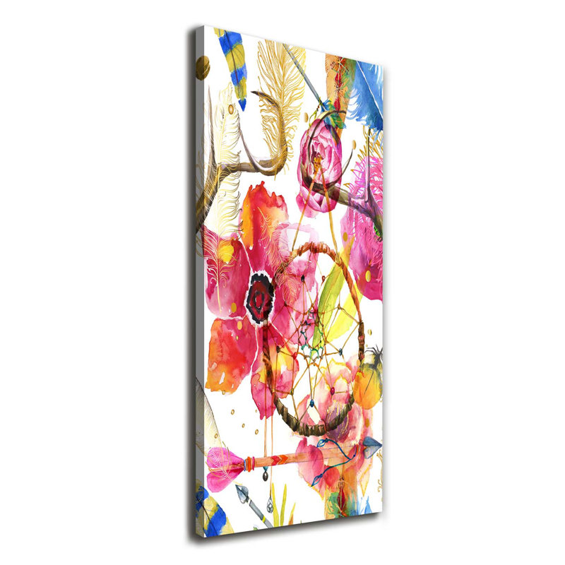Flowers Boho Style - Wrapped Canvas Print