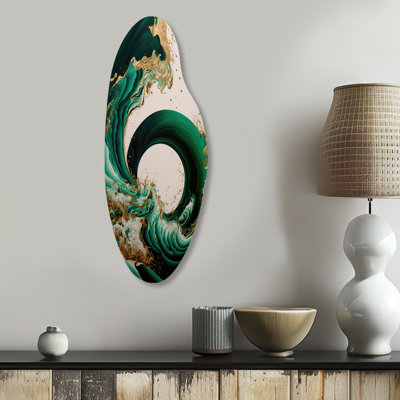 Corisande - Abstract Spirals Curved Metal Wall Art, Modern Asymmetrical Metal Art Print