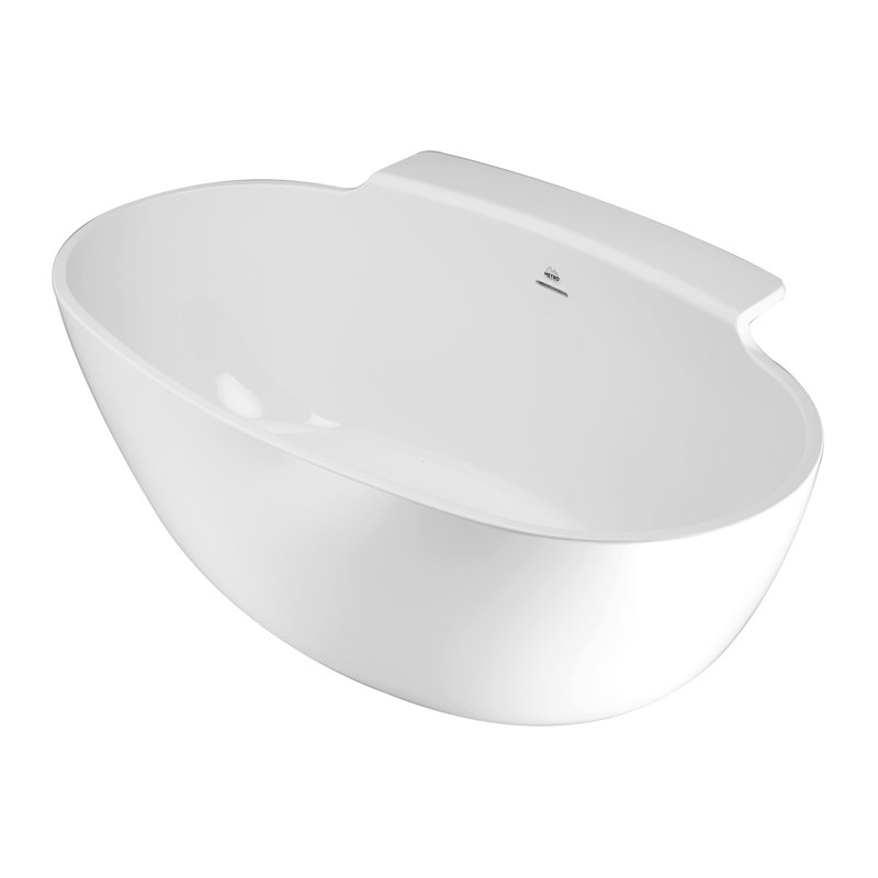 Guthrie 58'' x 36'' Soaking Solid Surface Bathtub, Glossy White