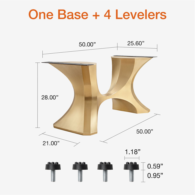  Hoshi Gold Metal Dining Table Base