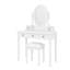 Ensemble de coiffeuse avec miroir à angle réglable, ensemble de coiffeuse et tabouret rembourré avec 5 tiroirs-338007404