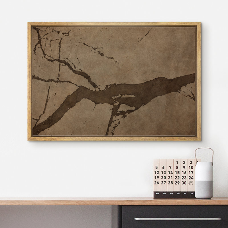 Impression sur toile brune, minimaliste, moderne et rustique, Naturel, H 24 po x l 36 po