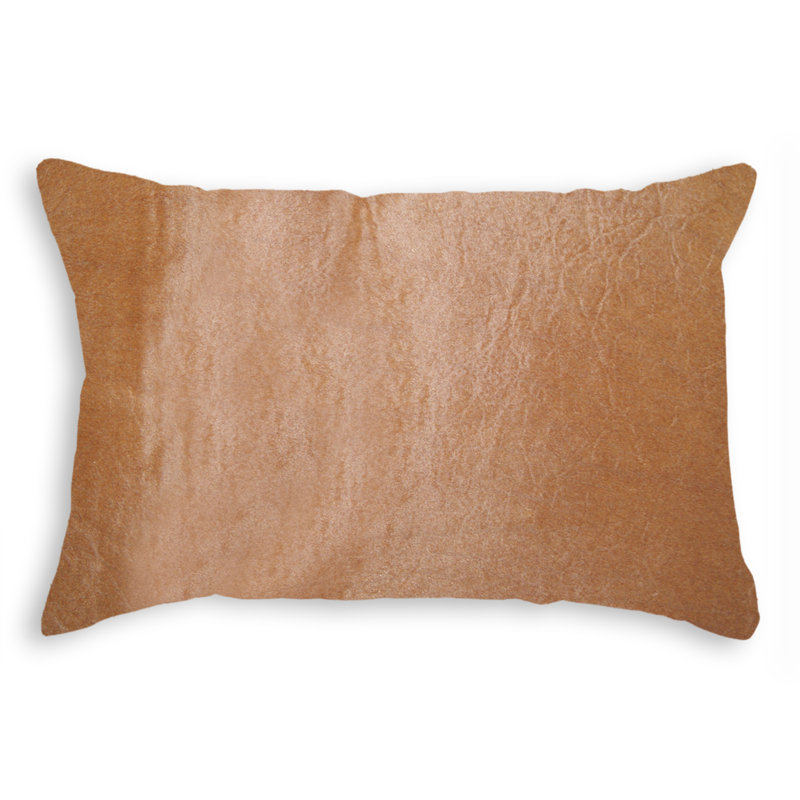 12" x 20" Chevron Cowhide Throw Pillow, Tan