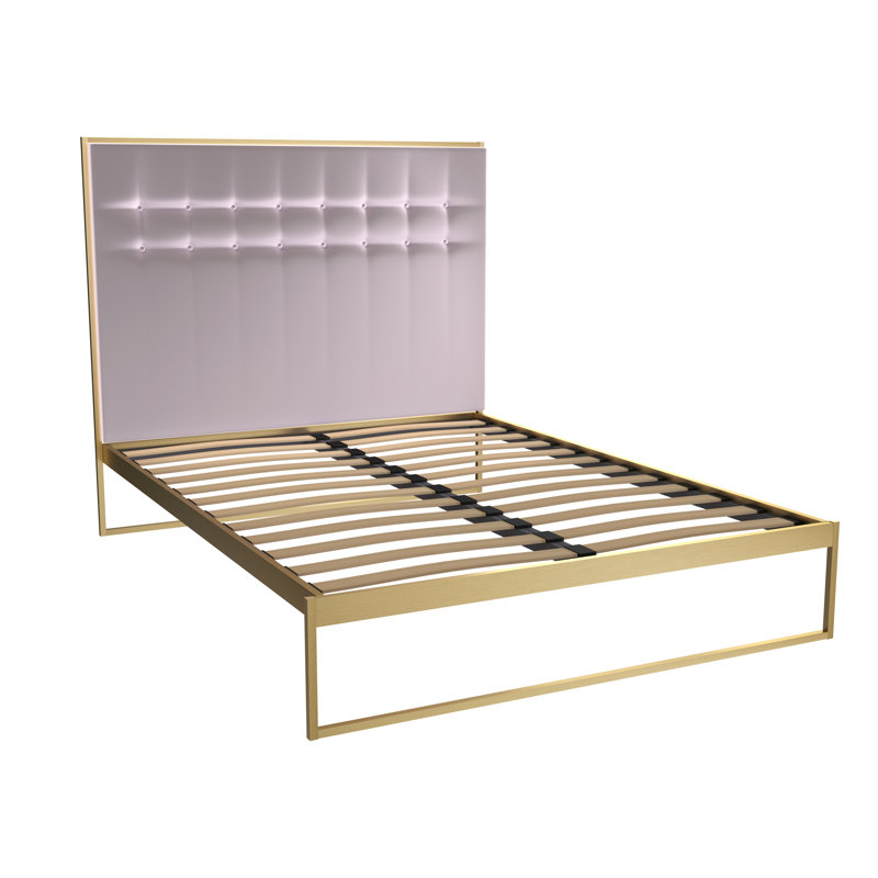 Euclid Upholstered Bed, Silver, Double (4'6)