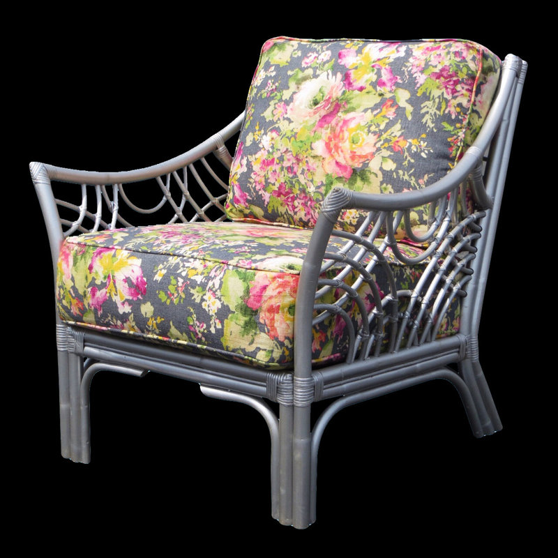 Fauteuil large 33 po Rainey, Cendré Macbeth, argent