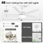 Vaczon 48" Modern Smart Dimmable Ceiling Fan with 3CCT LED Lights, 6-Speed Reversible DC Motor, Timer, Remote and App Control-1984583732