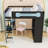 Modern Wood Loft Bed with Built-in Desk, Shelving, and USB Ports-1130042598