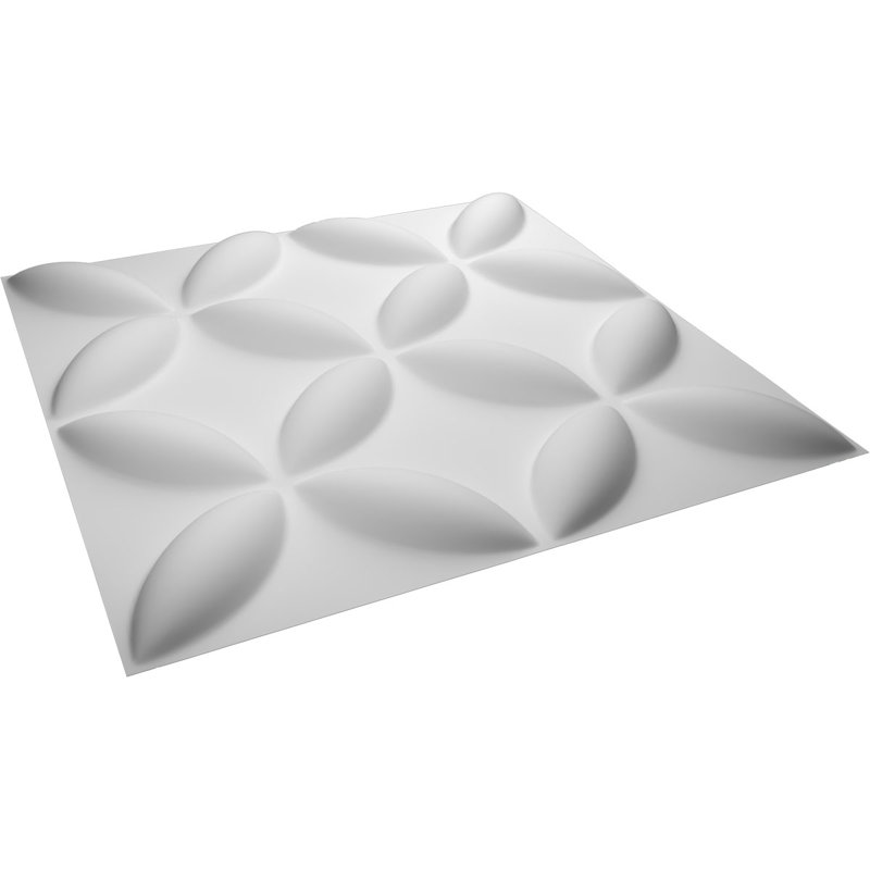White 19.63" Textured 3D PVC Wall Panel
