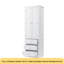 Grande armoire de rangement avec trois tiroirs pour salle de bain / bureau, blanc-1004688636