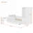 Storage Integrated Full Size Platform Bed, Small Bedroom Solid Wood White Finish Bed with Workspace and Wardrobe