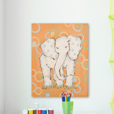"Whimsy Elephant" by Reesa Qualia Print on Wrapped Canvas