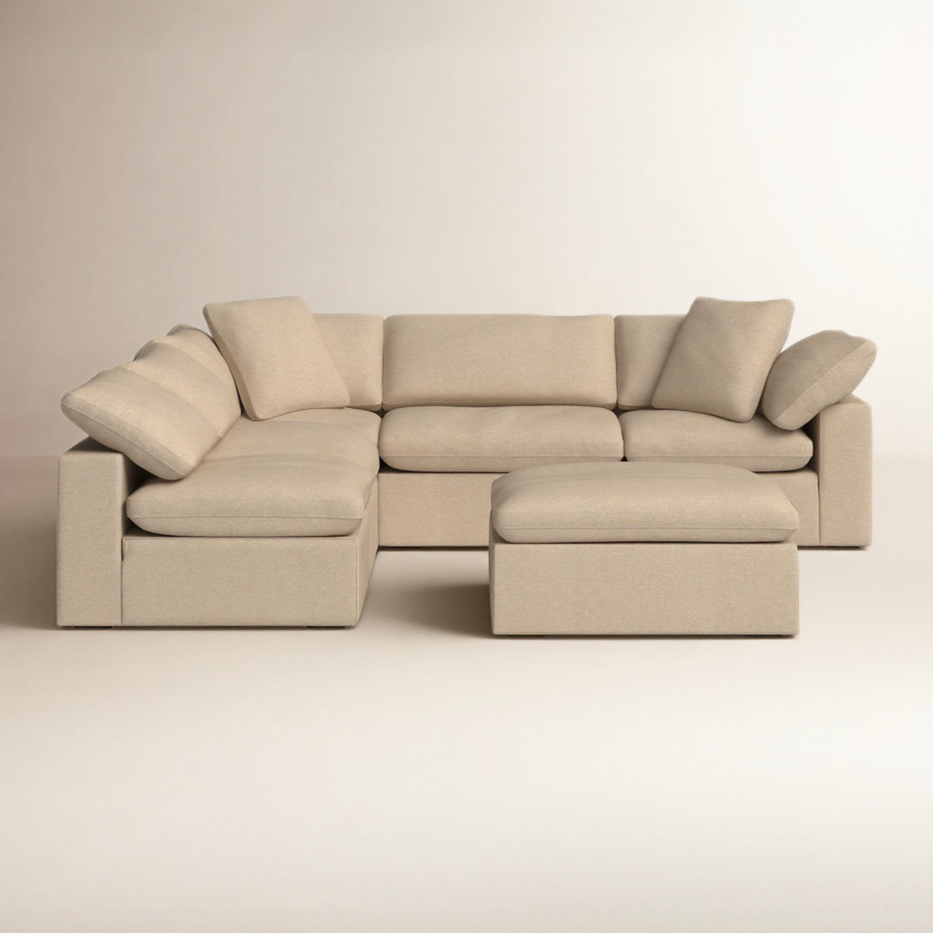 Calana Modular Sectional, Almond, 6 Piece