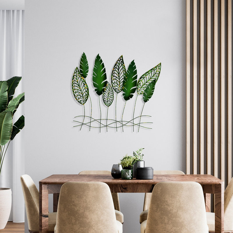 Hand-Painted Decorative Metal Wall Accessory, 29.5 x 31.5 x 2.0 Inches | 100% Metal Construction, Lightweight 3.2 lbs | Unique Color Variations for Elegant Home Decor, Perfect for Living Room & Office Spaces