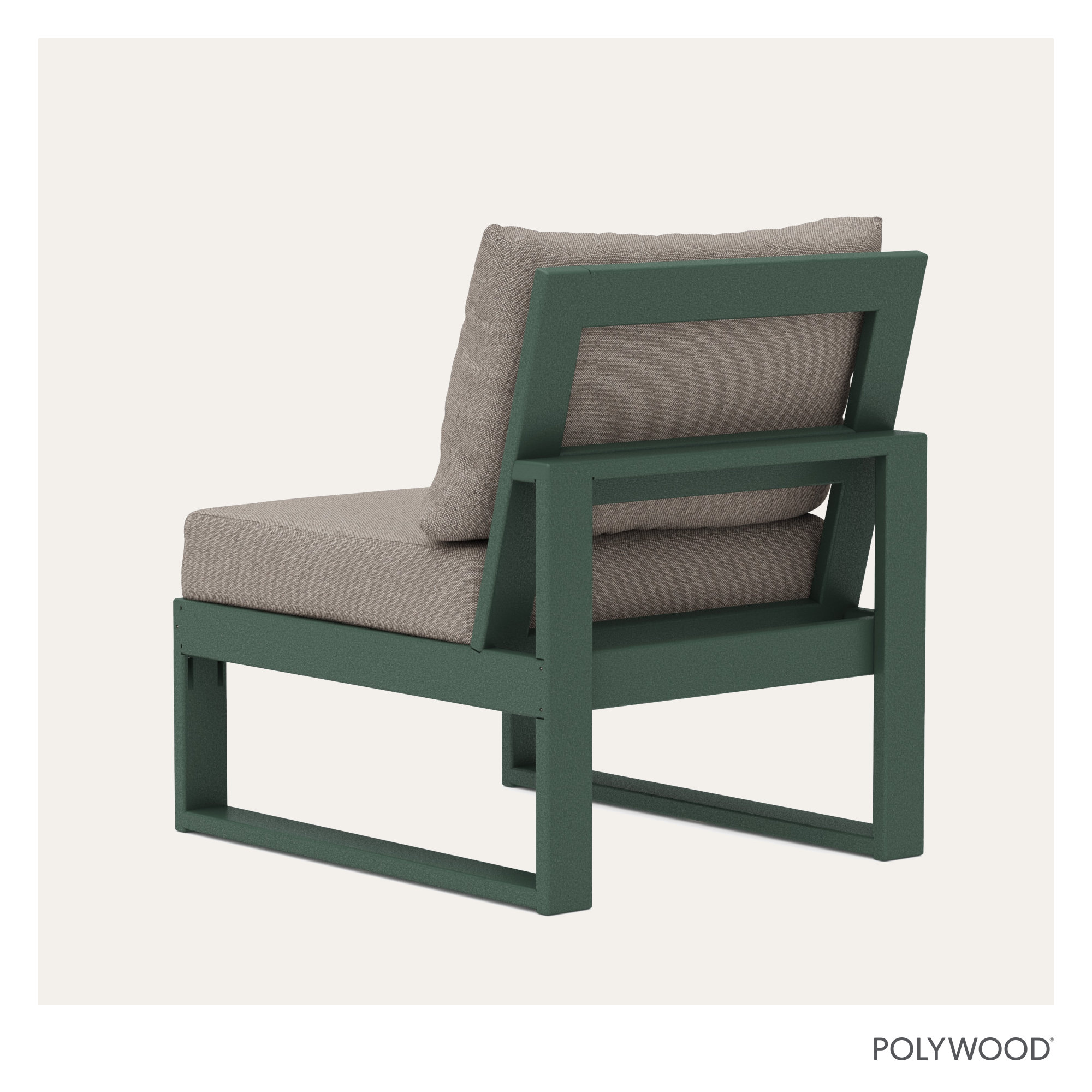 Edge Modular Armless Chair, Weathered Tweed Revolution® Tweed, Green