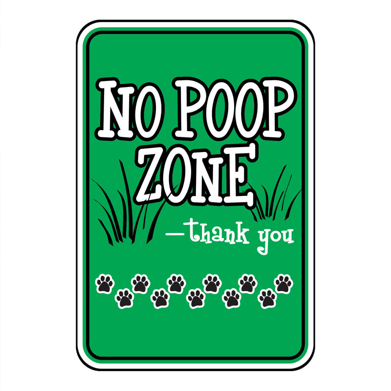 Mini panneau de jardin vert No Poop Zone