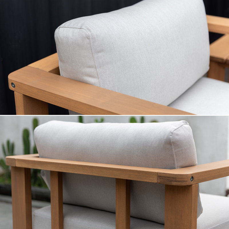 Hermes 3pc Outdoor Patio FSC Certified Wood Seating Set