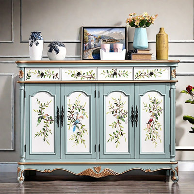 Vintage Simple Painted Wooden Accent Cabinet by NICECABINET