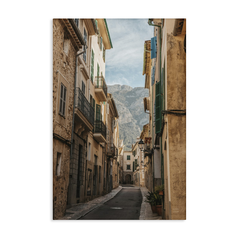 Art espagnol sur toile, "Town espagnol" par Nathan Larson, H 30 po x l 20 po