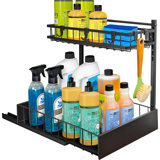 Under Sink Kitchen Cabinet Organizer -  2-Tier Drawer - Sliding Shelf Organizer For Cabinets And Undersink Storage Shelves