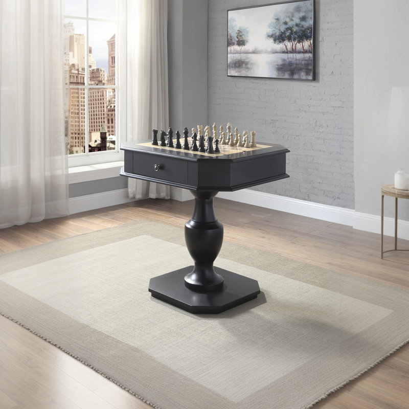 Table de jeu d'échecs réversible avec plateau de jeu Bishop II (Fingures d'échecs non incluses)