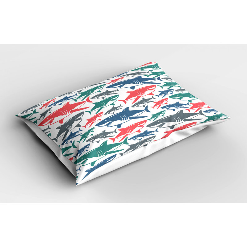 Blue/Green/Pink Polyester Microfiber Piece Sham, Twin