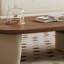 Table basse en bois extensible avec poignée en cuir